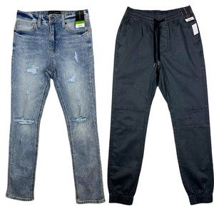 2 No Boundaries Big Boys Reap / Repair Slim Jeans‎ & Joggers Waist Size 27-28